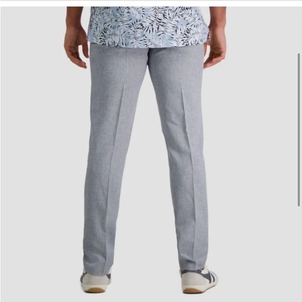 33.Haggar H26 Men's Premium Stretch Signature Slim Dress Pants - Light Gray